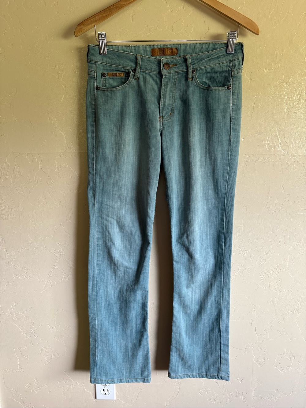 Vintage Y2K Lee Pocketless Denim Blue Jeans Size 7 2000s Mid Rise Bootcut
